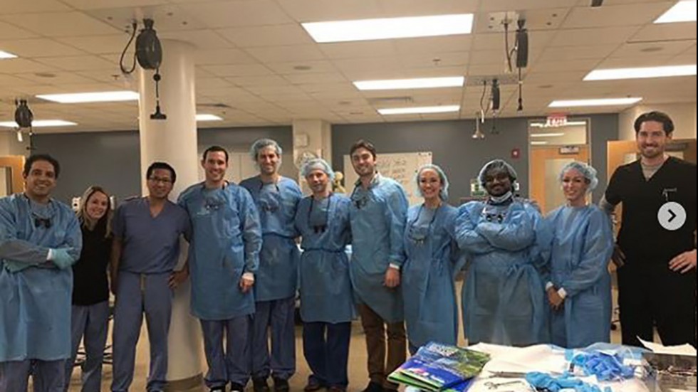 plastic surgery residents in hospital scrubs